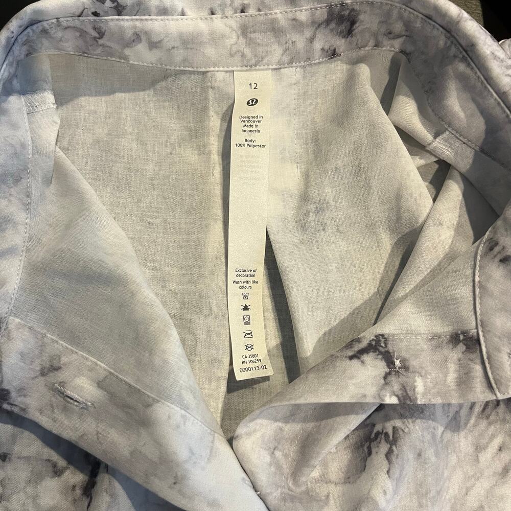 Lululemon Women's  Full Day Ahead short Sleeve Shirt Aquila Rhino Grey Size 12 - Picture 5 of 8